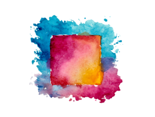 watercolor square creative wet paint abstract