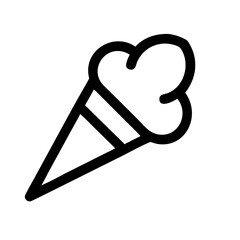 Simple black and white drawing of an ice cream cone