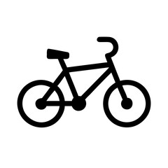 Simple black bicycle icon for transportation