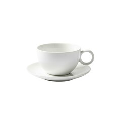 Obraz premium Wide Classic White Ceramic Tea or Coffee Cup and Saucer Isolated