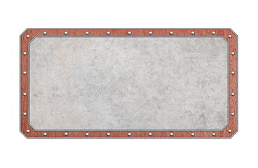 red metal frame with grey texture inside