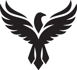 angel wings black silhouette of a bird vector illustration
