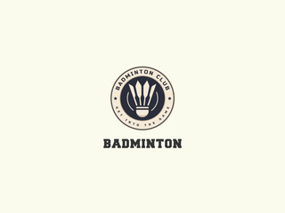 Badminton logo design vector template 
