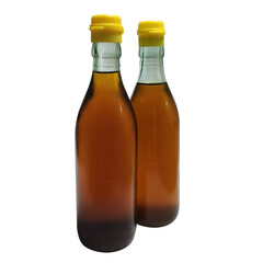 Premium Korean Perilla Oil 250ml in Amber Glass Bottle with Yellow Cap, 프리미엄 한국산 들기름 250ml 갈색 유리병 노란 마개