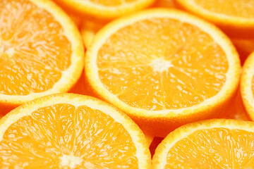 Marco shot an orange and turned it. Citrus. Close-up of citrus orange pulp. Orange slices. Fruit background.	