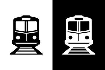 Modern Train Icon Front View on White Background, Public Transport Vector.