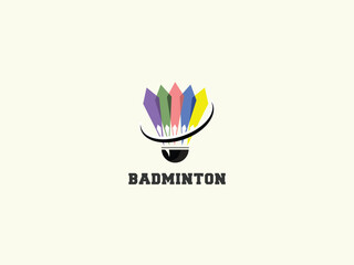 Badminton logo design vector template 