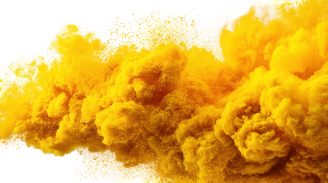 Abstract yellow cloud of smoke isolated on transparent background - Powered by Adobe