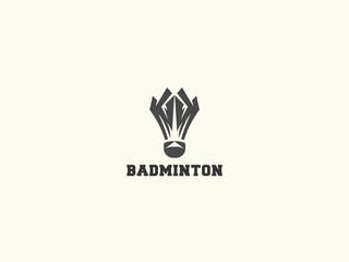 Badminton logo design vector template 