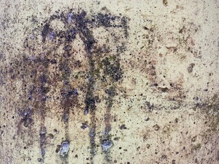 Distressed Yellow Porous Wall Texture with Dark Mold Stains