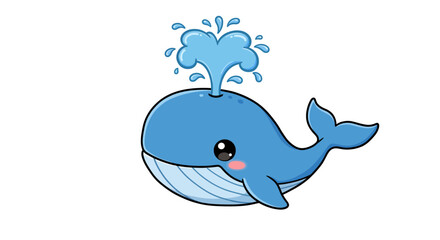 Obraz premium Cartoon whale with spout