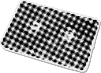 halftone cassette tape collage