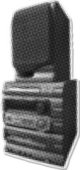 halftone speaker radio collage