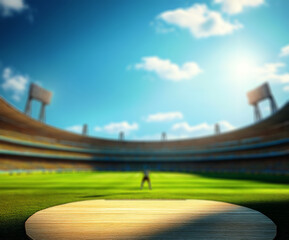  cricket stadium with stands and an empty green grass field
