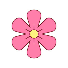 pink flower cartoon cute design