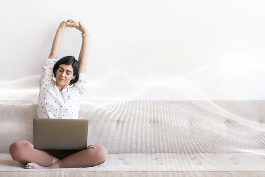 Woman work from home during coronavirus pandemic