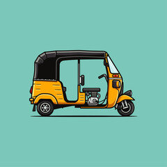 Auto Rickshaw icon flat vector design.