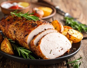 Roasted pork tenderloin with potatoes