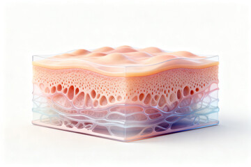 Human skin layers cross section