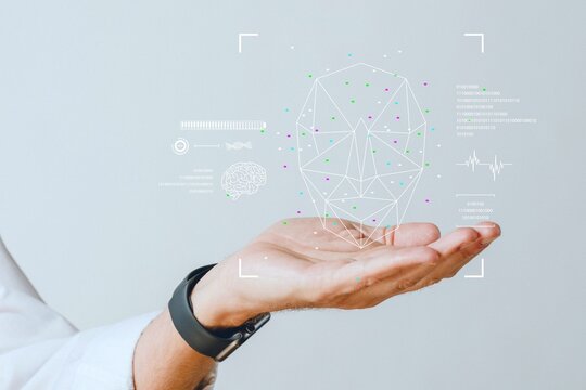 Man presenting thing on his palm