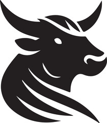 head of a bull vector art 