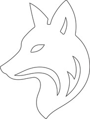 Fox face vector outline design