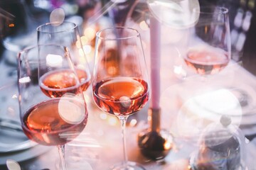 Glasses of rose wine. Visit Kaboompics for more free images.