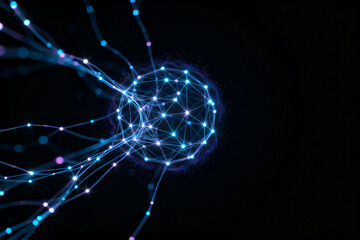 Abstract network sphere with glowing nodes