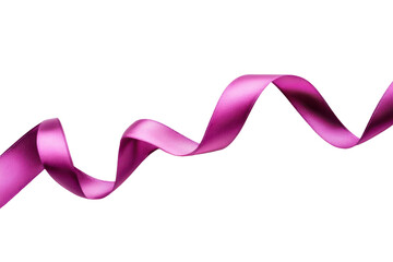 Sparkling purple ribbon twisted and flowing isolated on transparent background. Purple domestic violence awareness ribbon isolated on white background.
