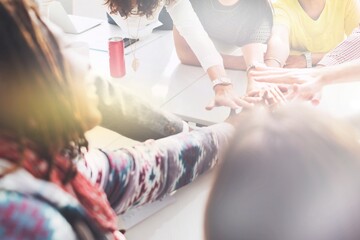 Joined hands for teamwork business