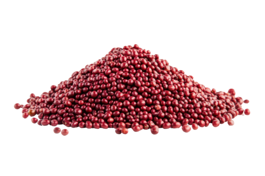 Pile of red beans isolated on transparent background. Red beans isolated on white background.