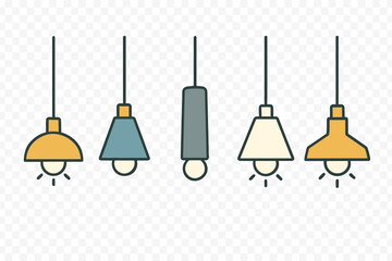 Collection of modern hanging ceiling lamps and pendant light fixtures for home interior design
