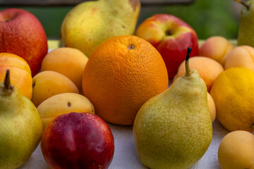 Fruit close-up on a tray.