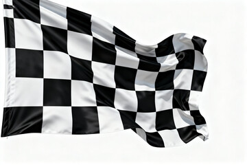 Black and white checkered flag waving