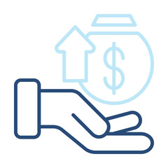 Earning Icon Color Outline Style. Vector Illustration Design