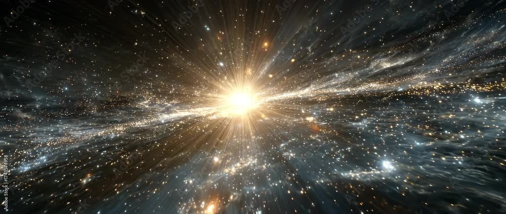 Wall mural exploding star in deep space galaxy background