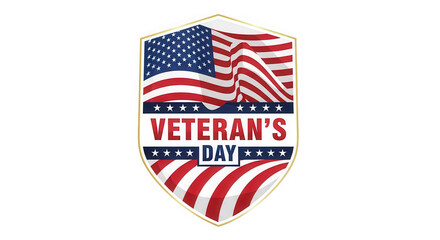 Honor america's heroes veteran's day shield emblem celebrates service and sacrifice isolated on transparent background