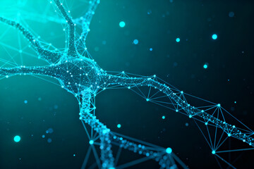 Abstract network structure with glowing nodes