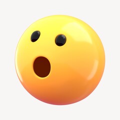 Wow face 3D emoticon illustration graphic