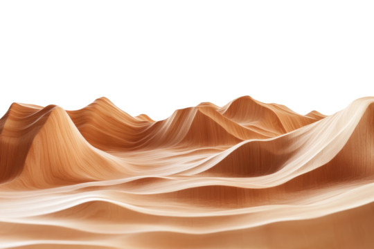 Abstract 3d landscape of sand dunes isolated on transparent background. Sand dunes isolated on white background. - Powered by Adobe