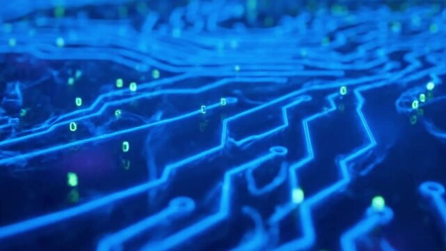 Flow of encrypted data streams through neon circuits