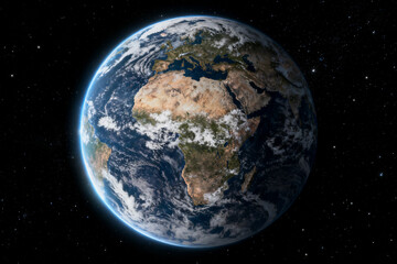 Earth from space with stars
