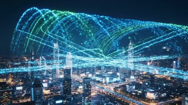 Artificial intelligence controlling traffic flow in 3D overlay
