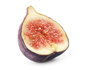 Piece of ripe fig isolated on white