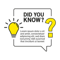 Did You Know label design Vector illustration for education, business, advertising