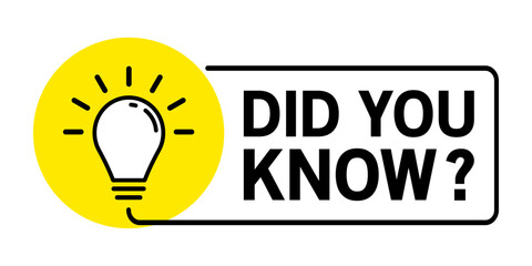 Did You Know label design Vector illustration for education, business, advertising