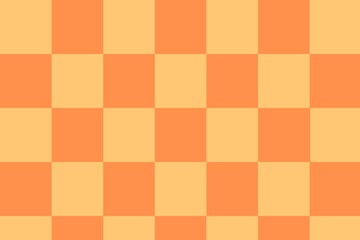 Two-tone orange pattern creates a seamless checkerboard. Ideal for digital backgrounds, social media templates, and surface designs.