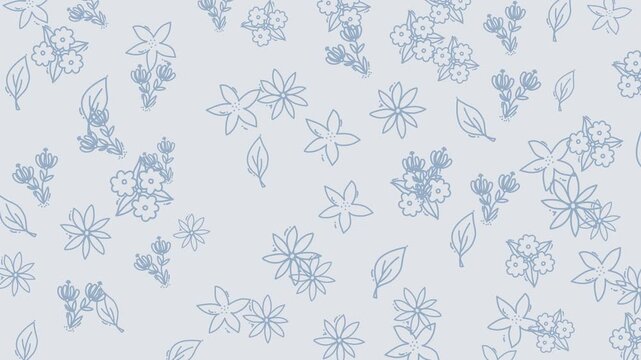 Light blue background with floral and leaf designs. Suitable for spring or naturerelated designs such as invitations, stationary, or digital backgrounds.