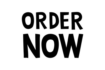 Black order now doodle typography design element