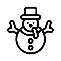 icon snowman with style outline